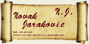Novak Jaraković vizit kartica